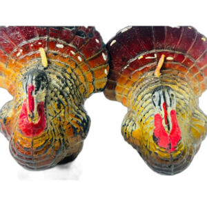 Vintage Gurley Thanksgiving Turkey Candles Two Unburned Wax Candle